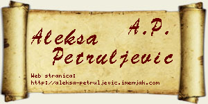 Aleksa Petruljević vizit kartica